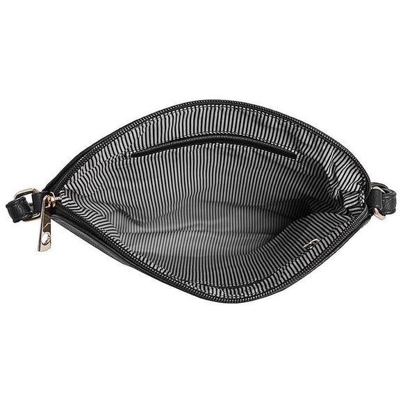 Lightweight Medium Crossbody Bag Shoulder Bag with Tassel Black - Picture 5 of 6